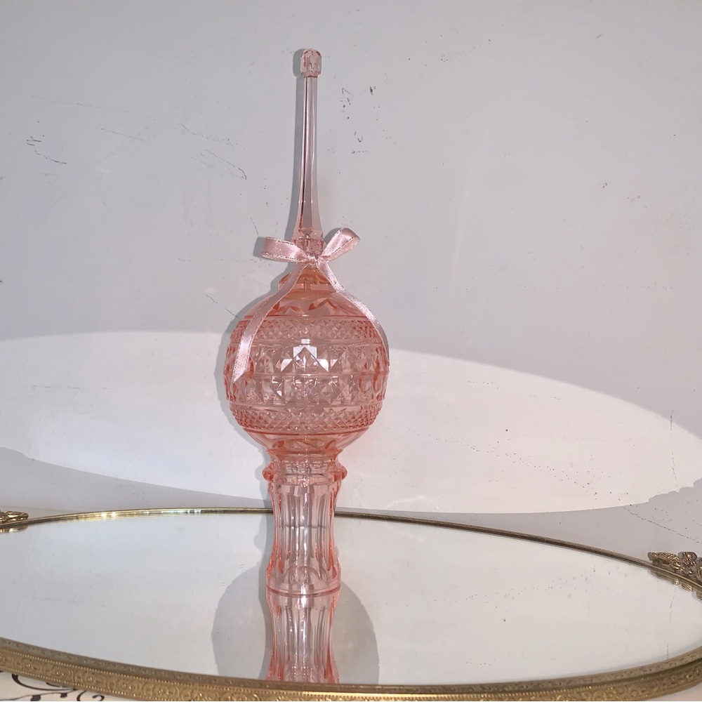 Vintage pink Christmas tree topper
